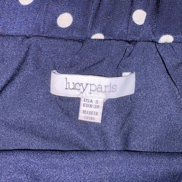 Lucy Paris Blue and White Midi Skirt with Ruffled High-Low Hem. Size Small - Picture 4 of 8